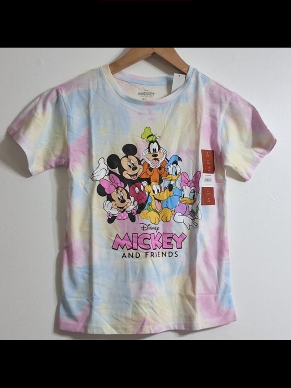 Disney Girls Mickey & Friends Tie Dye Graphic T-Shirt,Size Medium (7/8), NWT